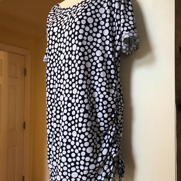 C Est 1946 navy with white polka dots tunic style top or short dress Sz large - Picture 10 of 11